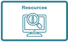 Graphic showing a screen and information symbol, with the text “Resources”. Click on this graphic to go to the Resources section of the page.